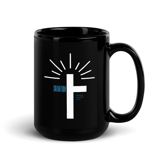 JESUS LOVES YOU BLACK COFFEE MUG